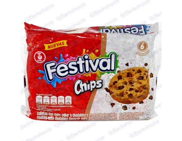 Galleta Festival Chips x 6 Und